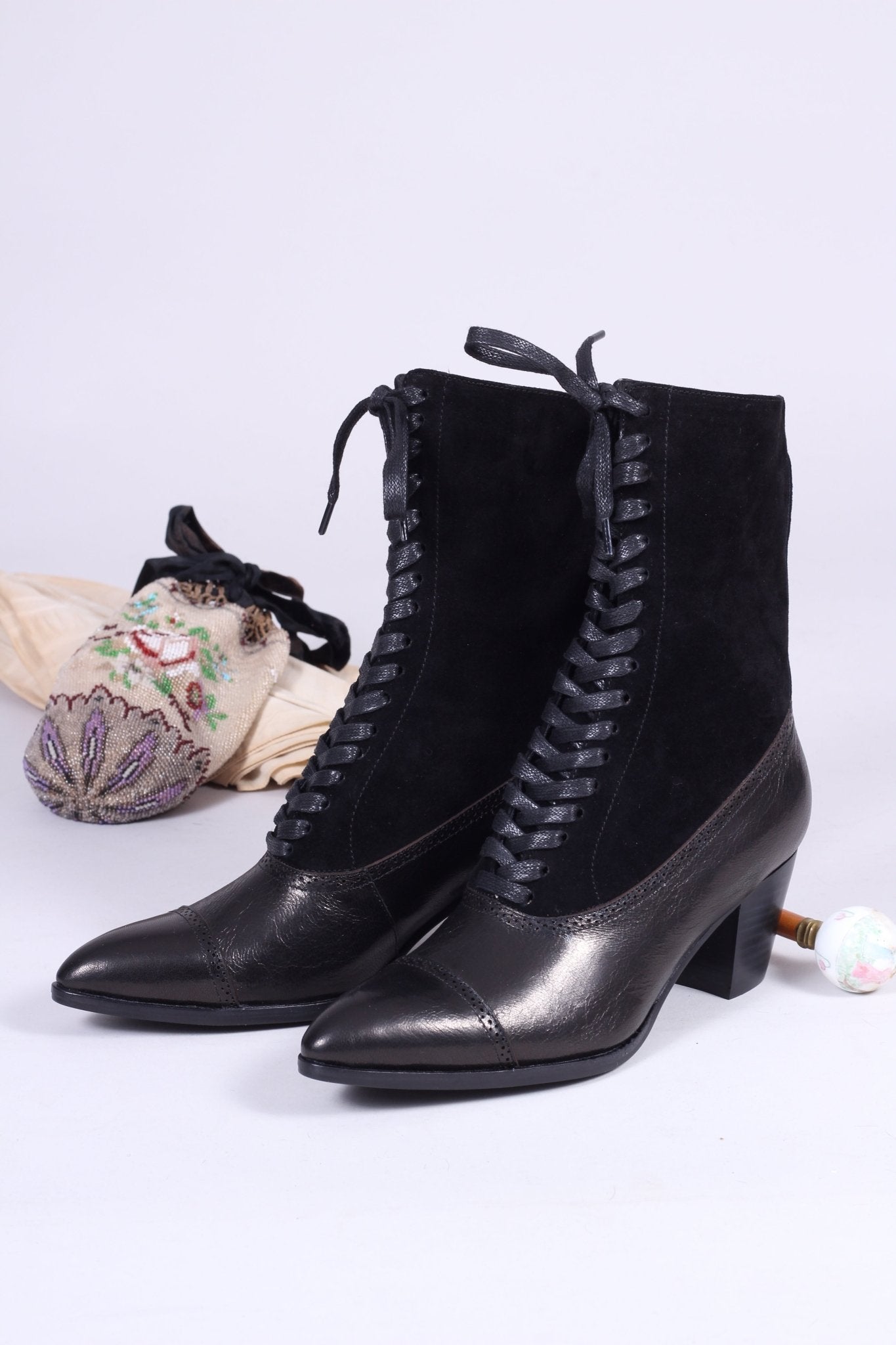 1900s Edwardian Style Boots - black - Victoria
