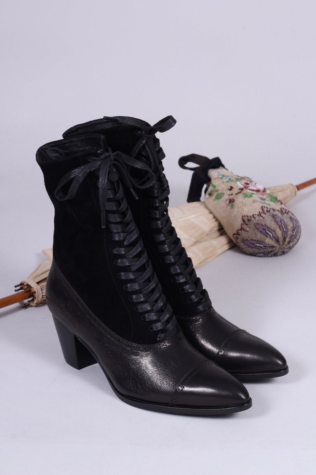 1900s Edwardian Style Boots - black - Victoria