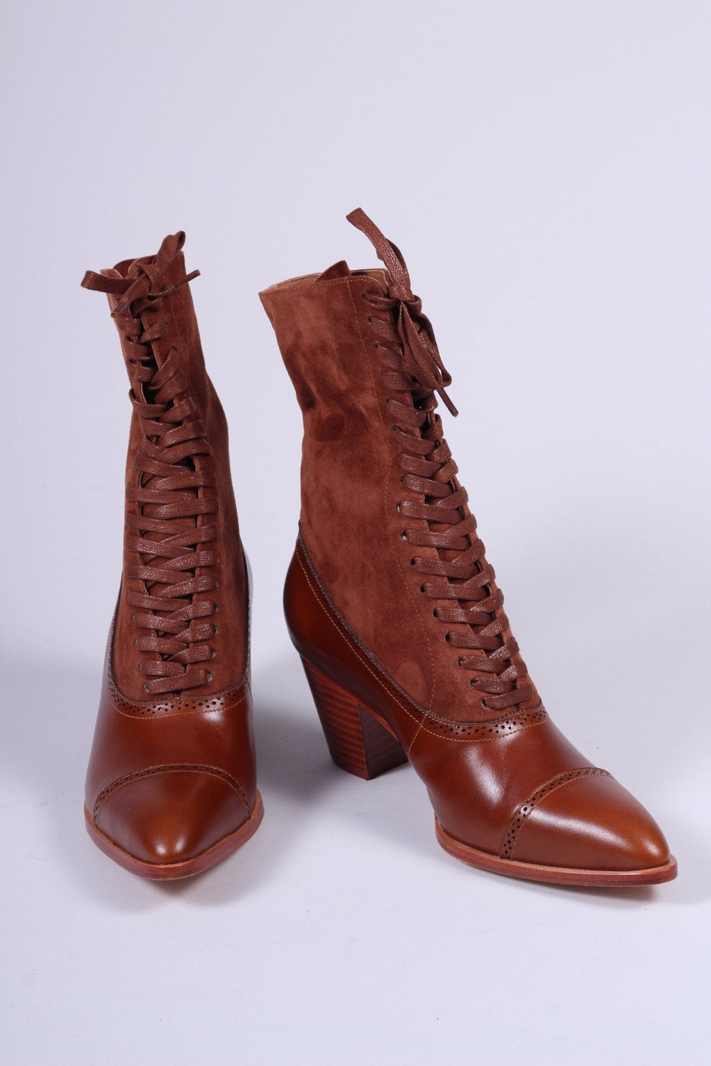 1900s Edwardian Style Boots - Brown - Victoria