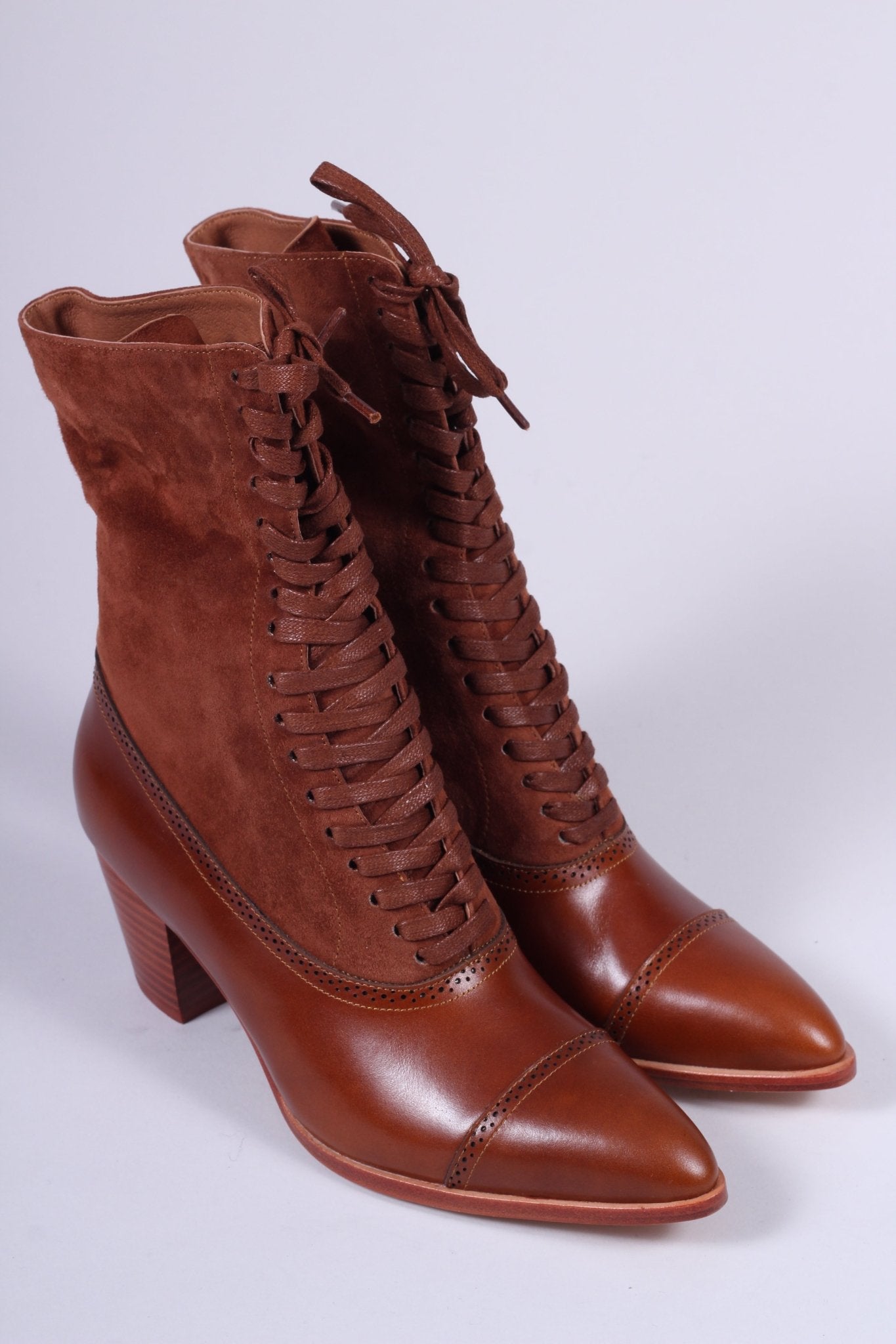 1900s Edwardian Style Boots - Brown - Victoria