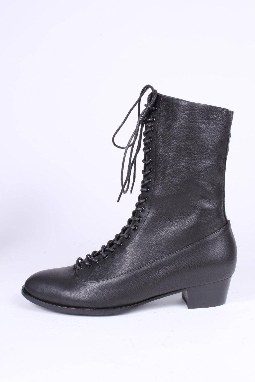 1910s Everyday Lace-up Boots - Black - Ruth