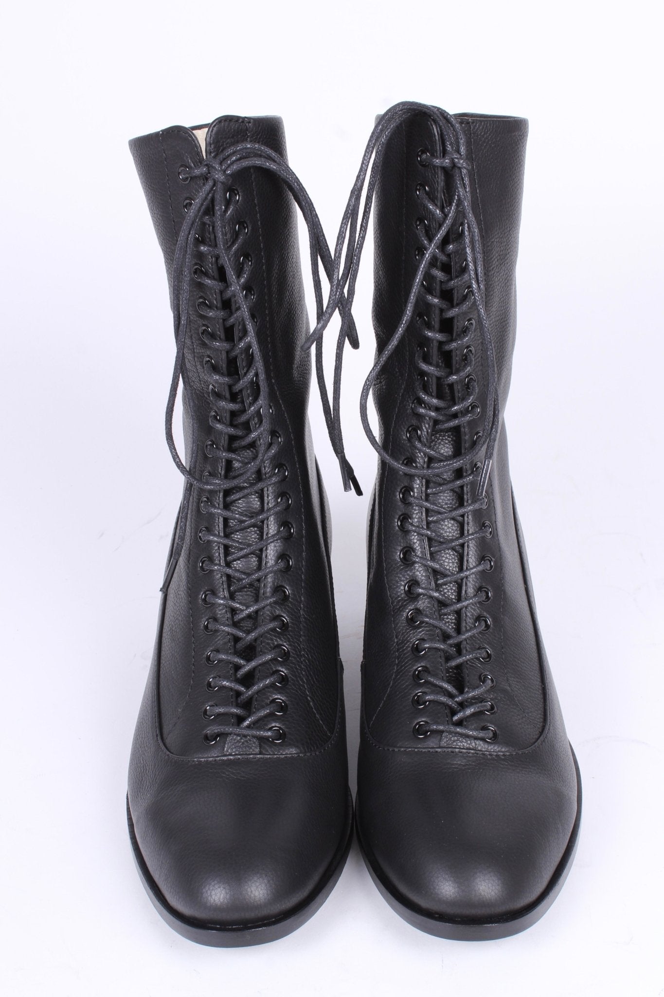 1910s Everyday Lace-up Boots - Black - Ruth