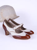1920s Classic Everyday Pumps - Cream - Frances