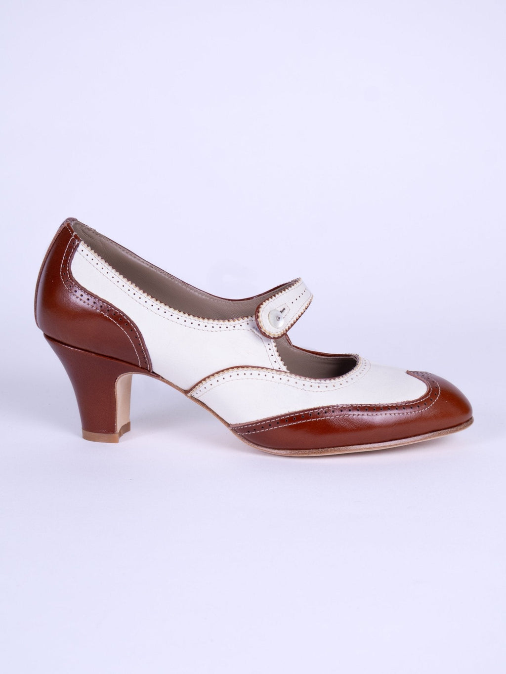 1920s Classic Everyday Pumps - Cream - Frances