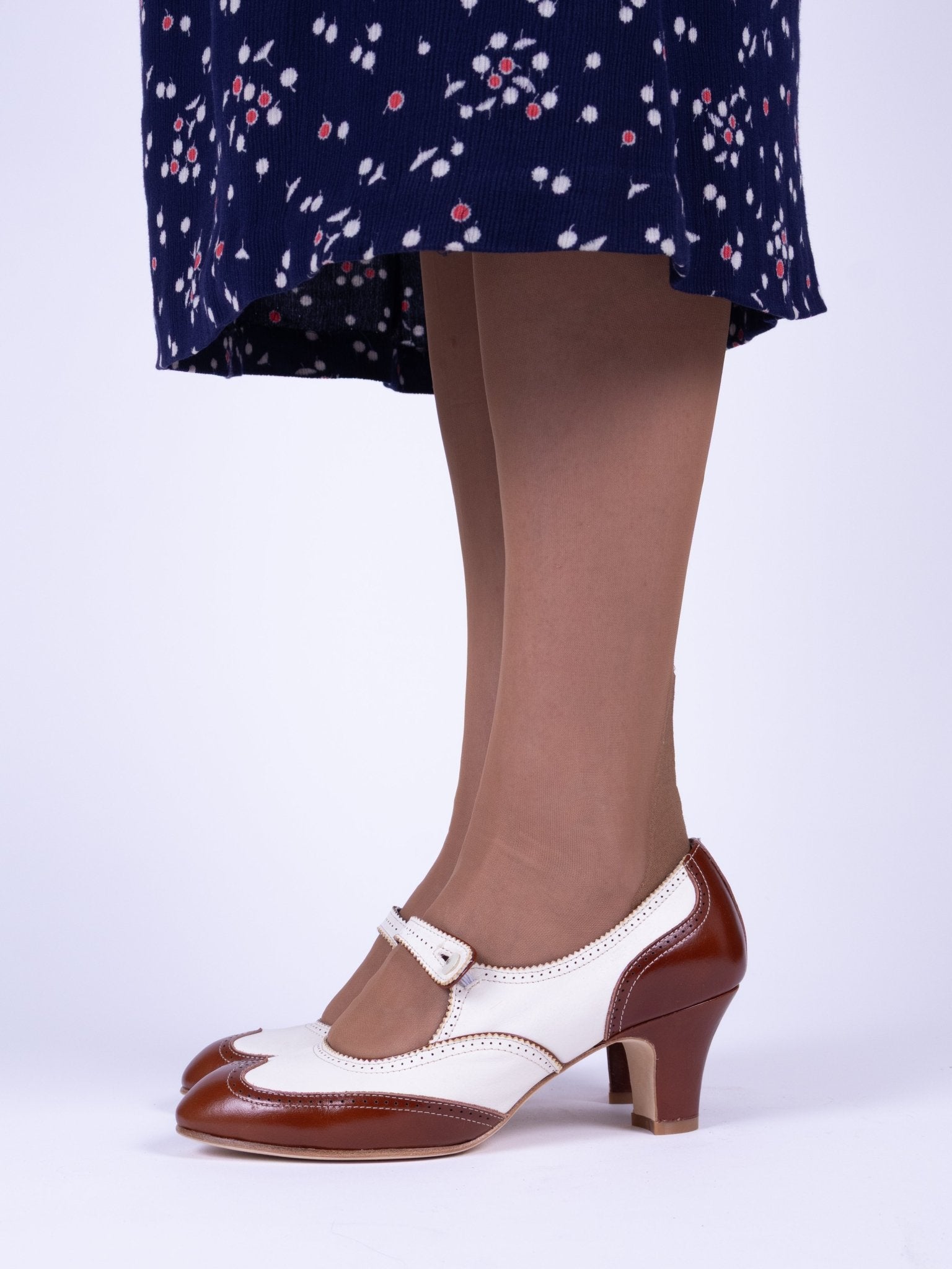 1920s Classic Everyday Pumps - Cream - Frances