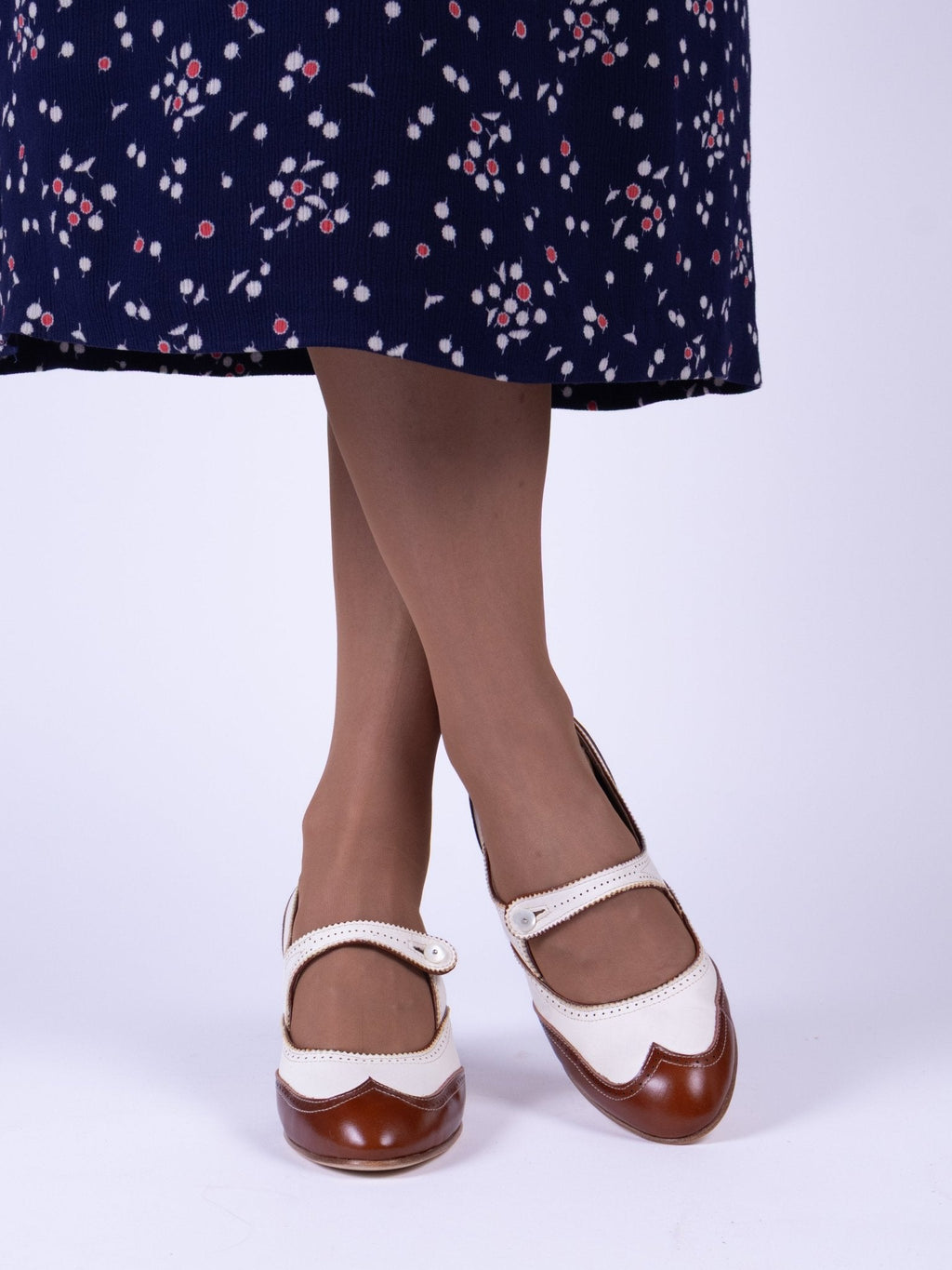 1920s Classic Everyday Pumps - Cream - Frances