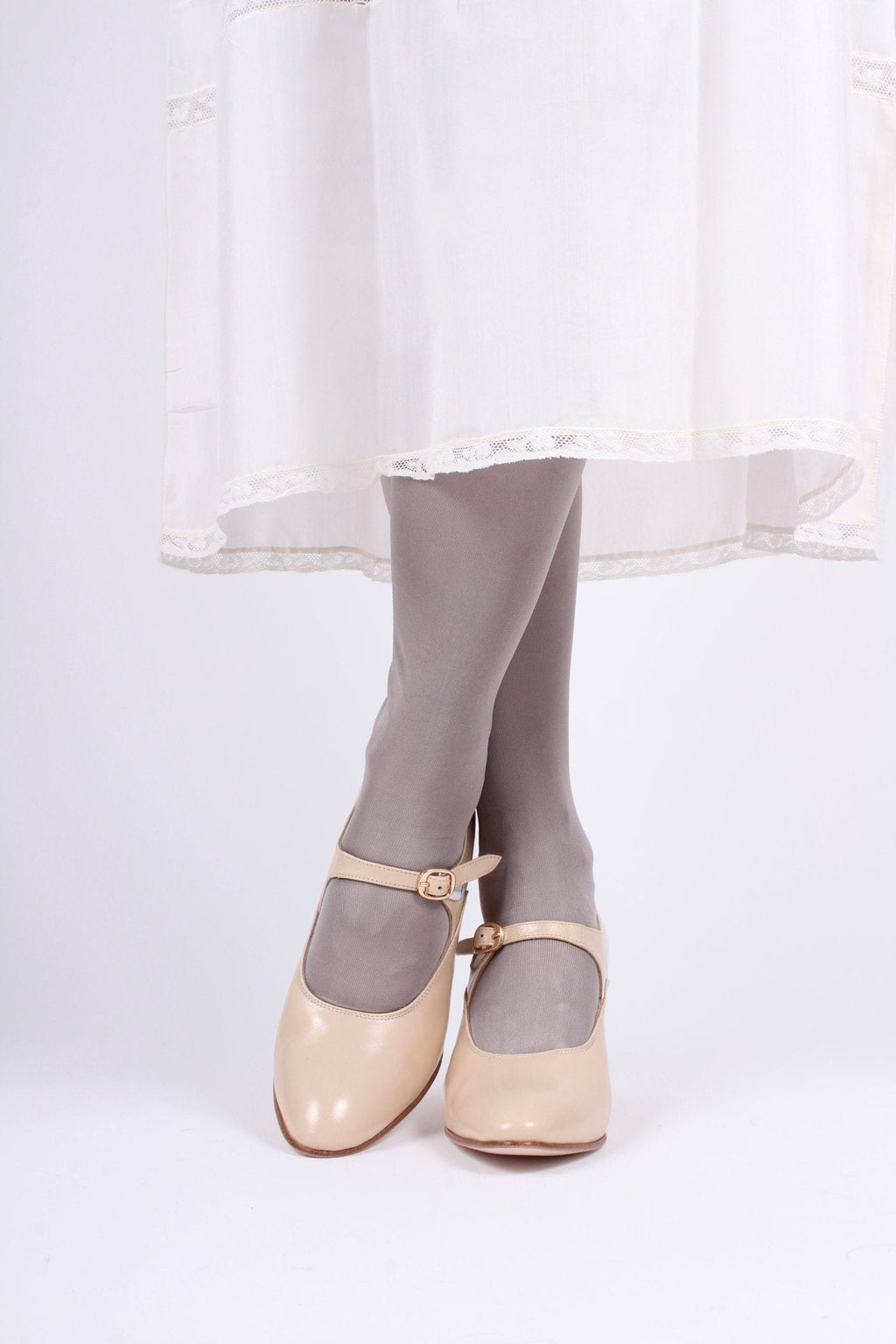 1920's inspired Mary Jane pumps - Cream - Yvonne