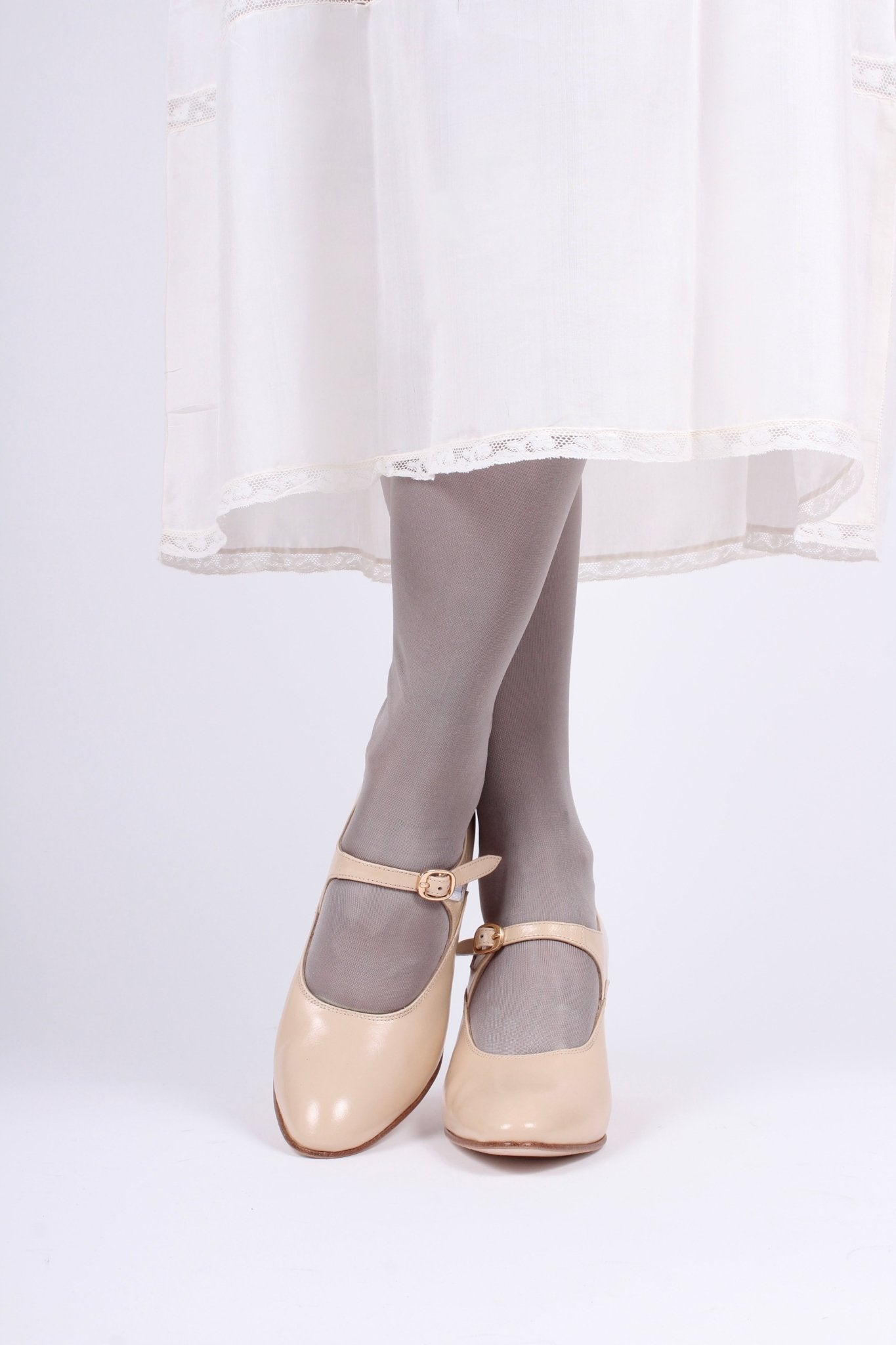 1920's inspired Mary Jane pumps - Cream - Yvonne