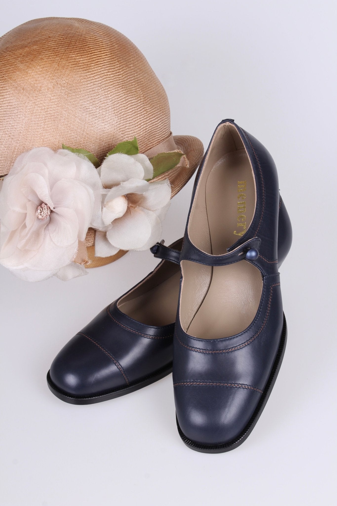 1920s everyday shoe - Navy Blue - Ruby
