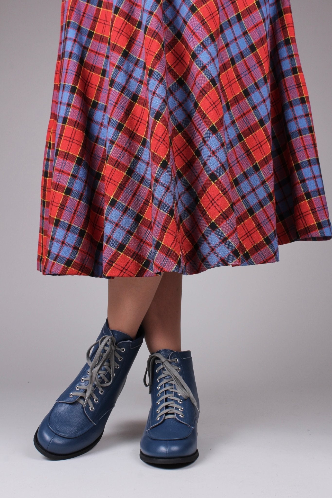 1930s and 1940s winter snow boots with Fur lining - Blue - Rita