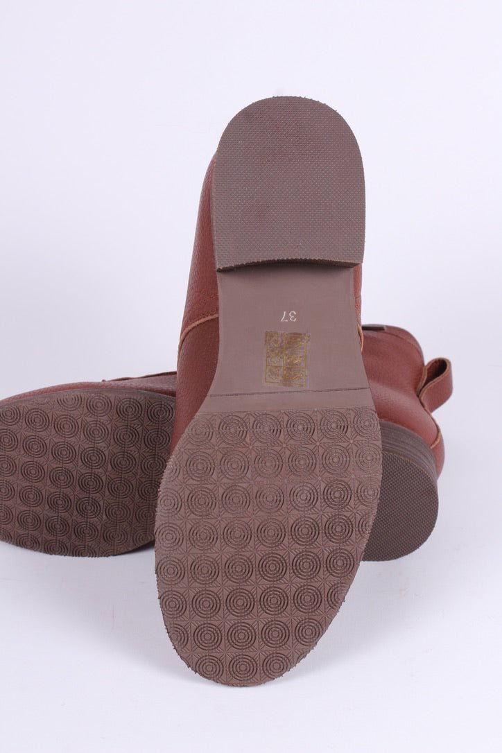 1930s and 1940s winter snow boots with Fur lining - Brown - Rita
