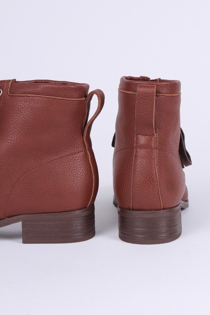 1930s and 1940s winter snow boots with Fur lining - Brown - Rita