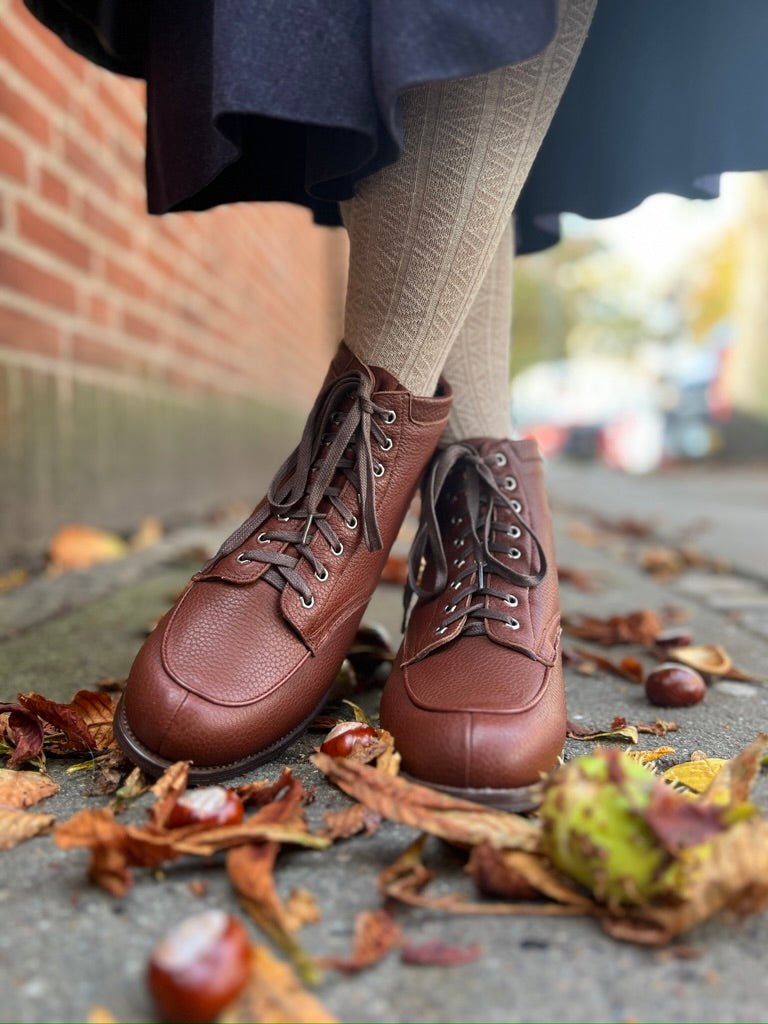 1930s and 1940s winter snow boots with Fur lining - Brown - Rita