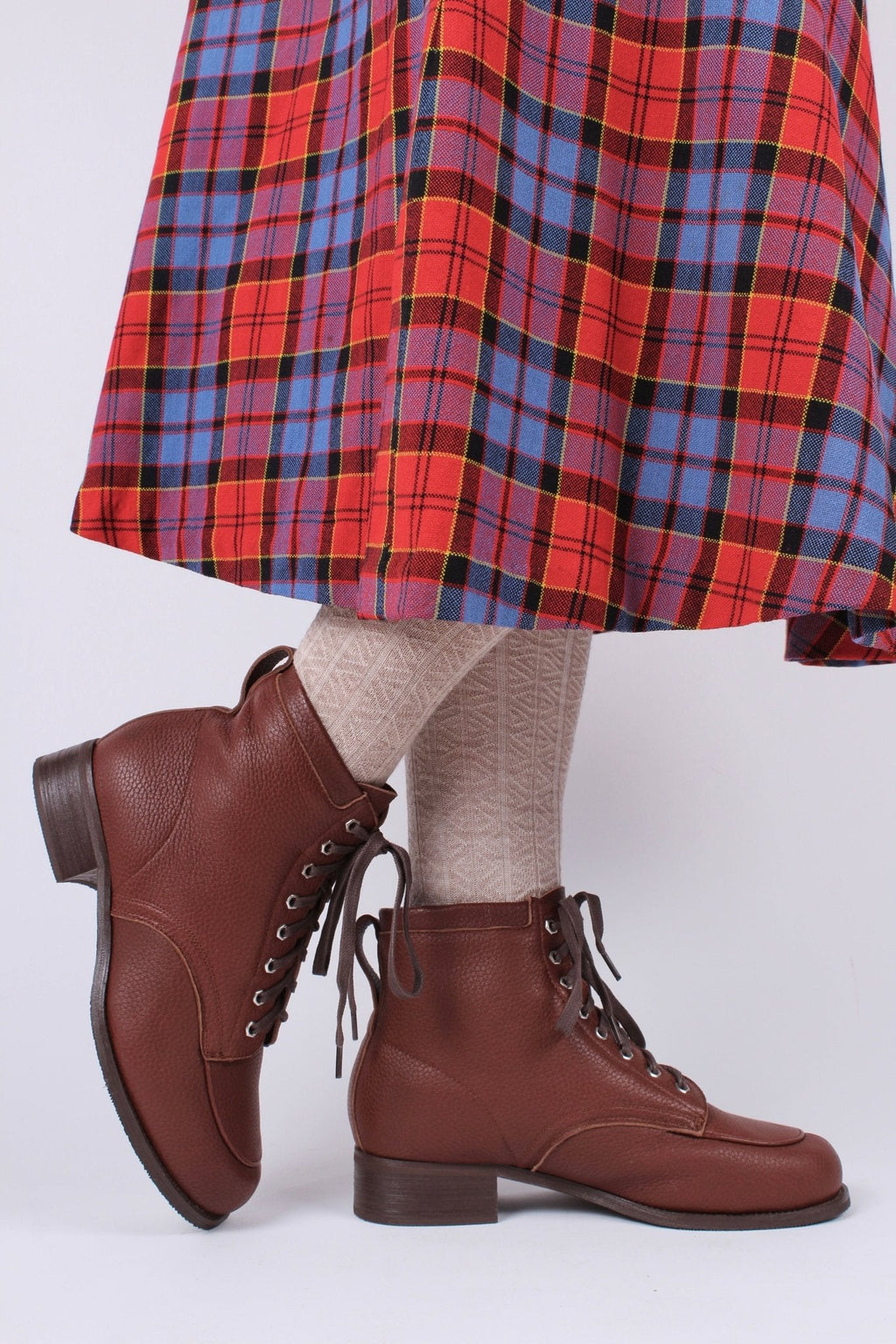 1930s and 1940s winter snow boots with Fur lining - Brown - Rita