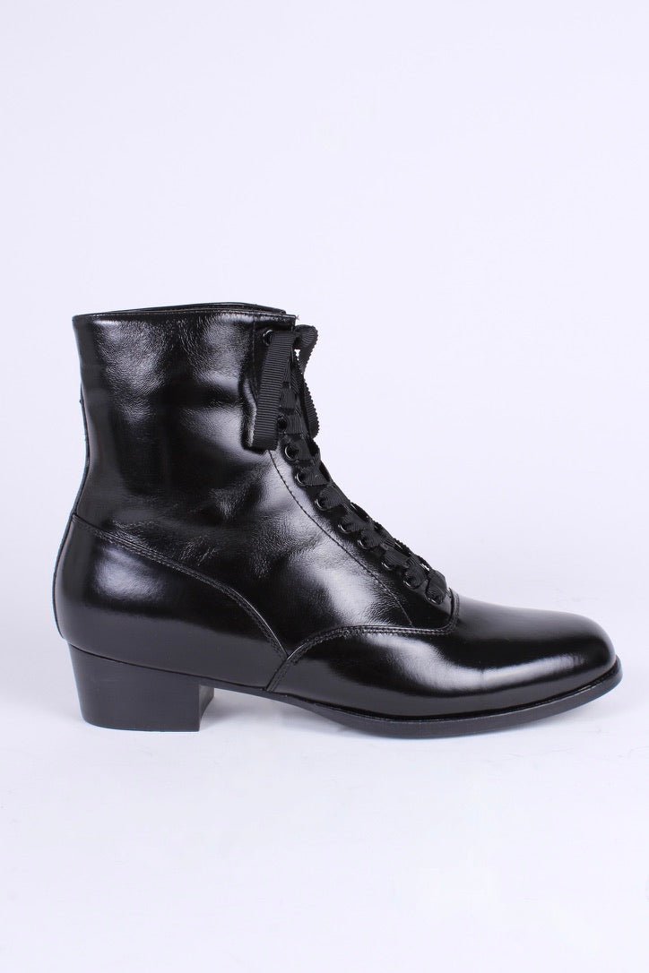 1910s / 1920s style everyday leather boot  - Black - Britta