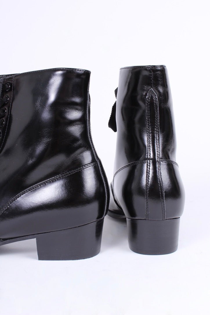 1910s / 1920s style everyday leather boot  - Black - Britta
