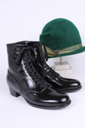 1910s / 1920s style everyday leather boot  - Black - Britta